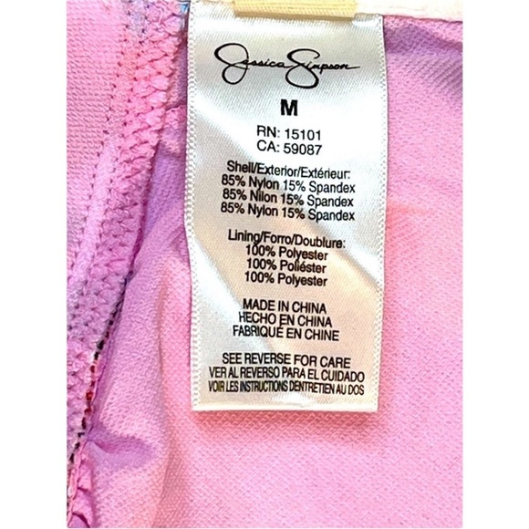 Jessica Simpson Swim Top,  Floral-Print, Adjustable Strings, Size Medium, NWOT - Picture 7 of 8